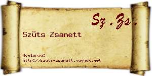 Szüts Zsanett névjegykártya